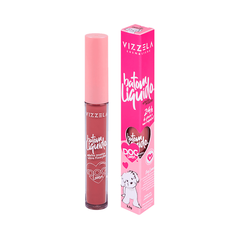 Vizzela Cosméticos Dog Lovers Cor 16 Maltês - Batom Líquido 3,5g