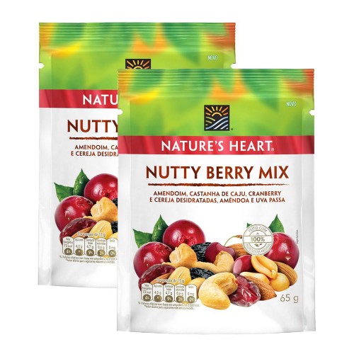 Snack Nature s Heart Nutty Berry Mix 65g  Kit com duas unidades