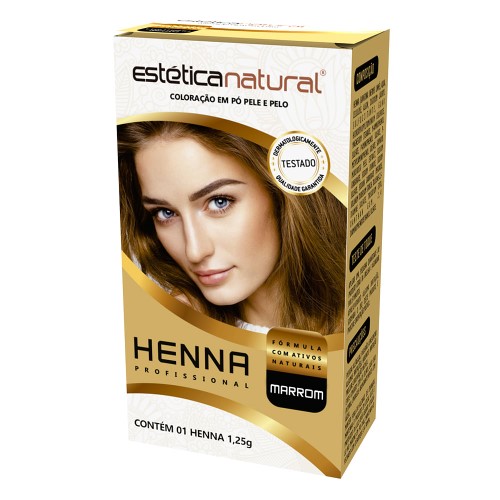 Henna Profissional para Sobrancelhas Estética Natural Marrom 1,25g