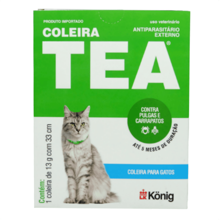 Coleira Contra Pulgas e Carrapatos TEA 327 Gatos König 13g c/ 33cm