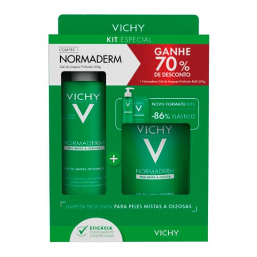 Vichy Normaderm Kit - Gel de Limeza Profunda + Gel de Limpeza Profunda Refil