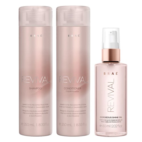 Braé Revival Kit - Shampoo + Condicionador + Óleo