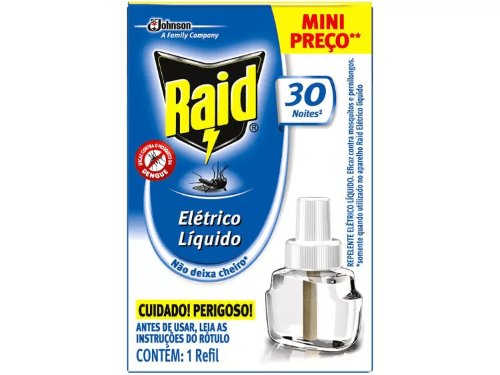 Repelente Elétrico Líquido Raid Refil 30 Noites com 21,9ml