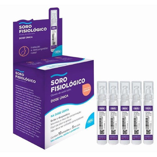 Soro Fisiológico 9% Adv Com 10 Ampolas De 5ml Cada