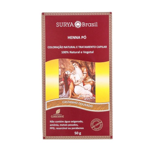 Tintura Pó Henna Surya Castanho Douradoado 50G - Surya