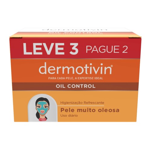 Sabonete em Barra Dermotivin Oil Control 3 Unidades 90g