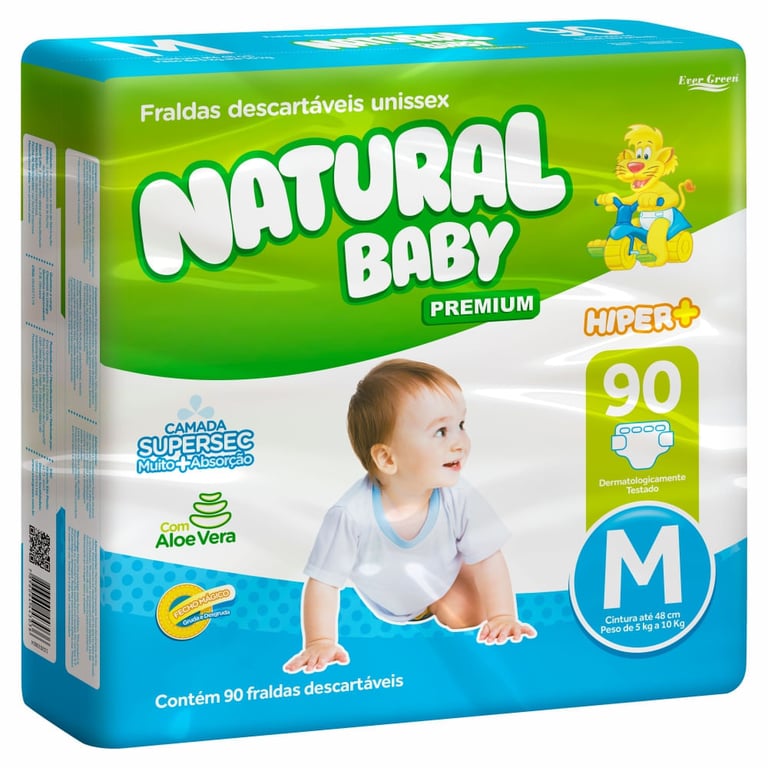 Natural Baby Premium Hiper + M 90 Un.