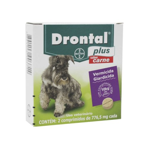 Drontal Plus 776,5mg para Cães Sabor Carne Vermicida com 2 Comprimidos