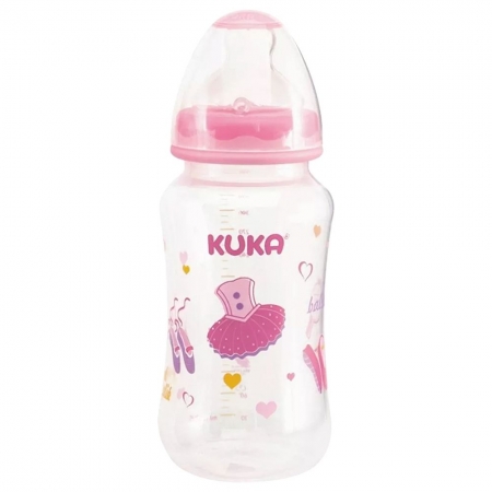 Mamadeira Kuka Big Natural Bico Ortodôntico Tamanho 2 Cor Rosa 330ml