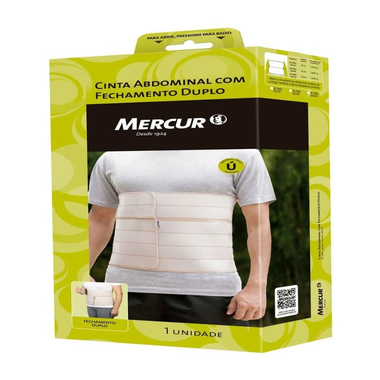 Cinta Abdominal Com Fechamento Duplo Mercur Bc 0082-25c120