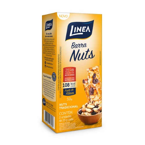 Barra Nuts Linea Tradicional Zero Adição de Açúcar com 2 Unidades de 25g cada