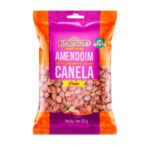 Amendoim Doce DaColônia Crocante Cri Cri com Canela Pralinê 120g