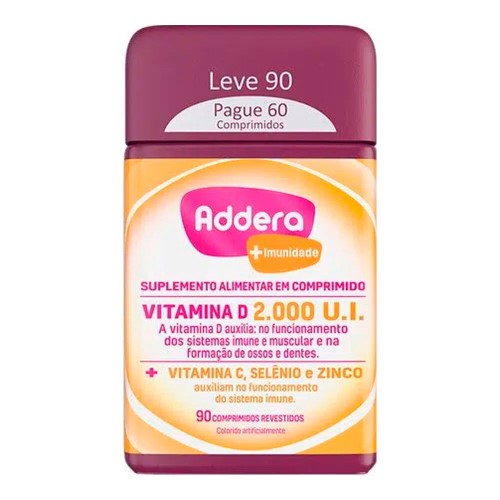 Addera + Imunidade 2000UI vitamina D com 90 comprimidos