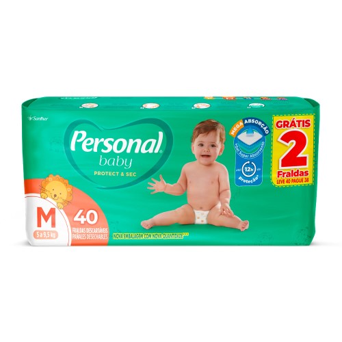 Fralda Personal Baby Protect&Sec M - 40 Unidades