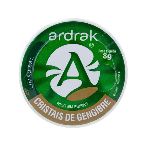 Cristais de Gengibre Ardrak Sabor Limão Sal 7g