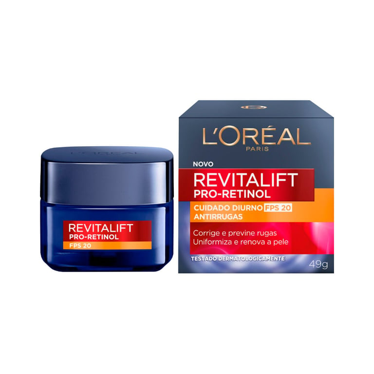 Creme Facial Antirrugas Loréal Paris Revitalift Pro Retinol Diurno Fps20 - 49g