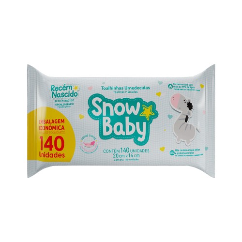 Toalha Umedecida Snow Baby Recém Nascido 140 Unidades