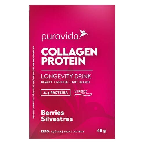 Colágeno Hidrolisado Collagen Protein Berris Silvestres Puravida 40g