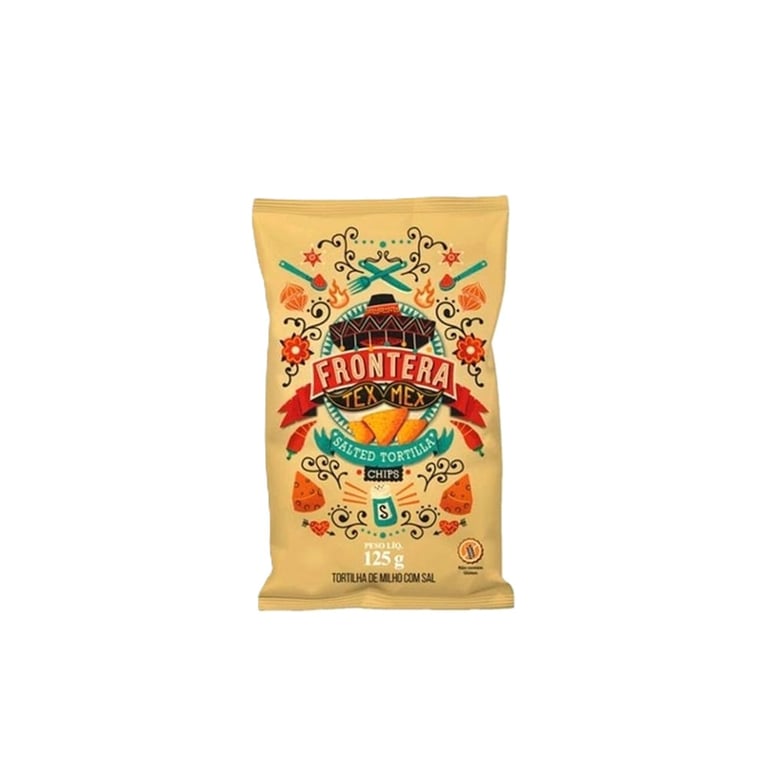 Tortilha Chips Milho Com Sal Fronteira Tex Mex 125g