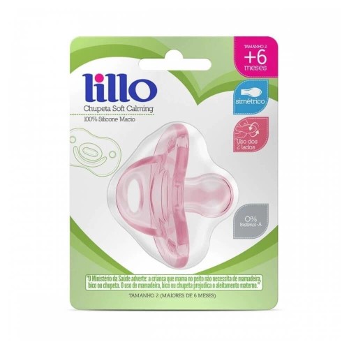 Chupeta Lillo Soft Comfort 100% Silicone Tamanho 2 6+ Meses Rosa 1 Unidade