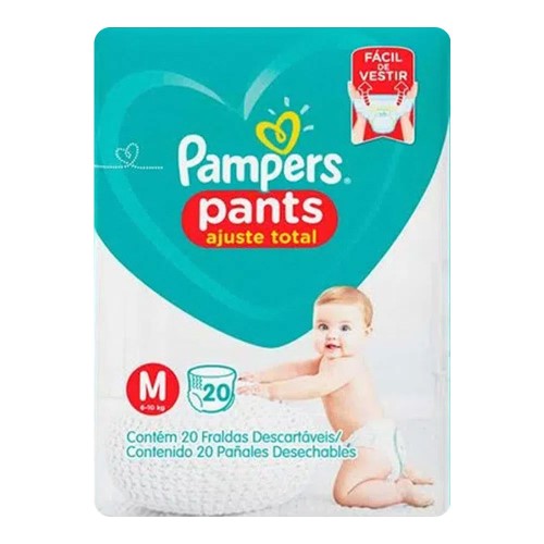 Fralda Pampers Pants Ajuste Total M - 20 Unidades