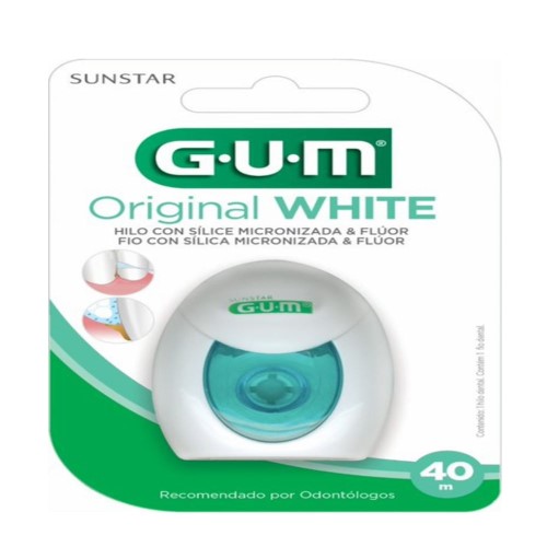 Fio Dental Sunstar Gum White Original Branqueador 40m