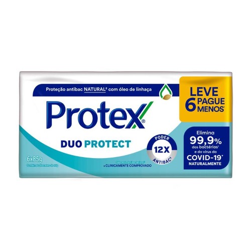 Sabonete Antibacteriano em Barra Protex Duo Protect 85g 6 Unidades