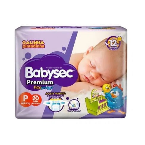 Fralda BabySec Galinha Pintadinha Premium P 20 Unidades