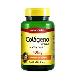 Colágeno Hidrolisado + Vitamina C 400mg Maxinutri 60 cápsulas