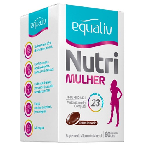 Suplemento Polivitamínic Equaliv Nutri Mulher 60 cápsulas gelatinosas