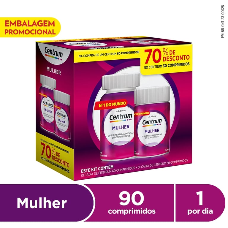 Centrum Essentials Mulher 60 Comprimidos Revestidos e Ganhe 70% de Desconto no Centrum Essentials Mulher 30 Comprimidos Revestidos