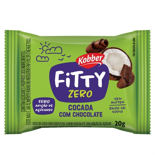 Cocada com Chocolate Kobber Fitty Zero Açúcar 20g