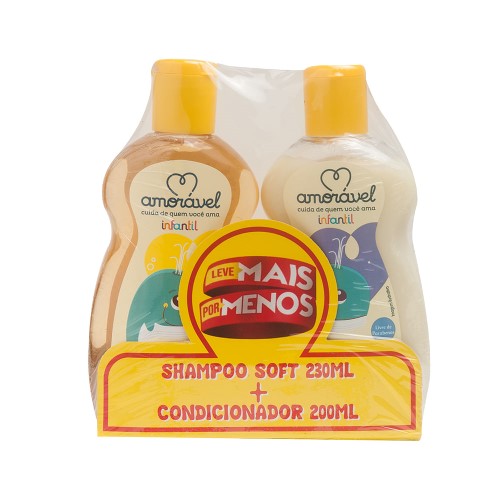 Kit Amorável Shampoo Soft Infantil 230ml + Condicionador Soft Infantil 200ml