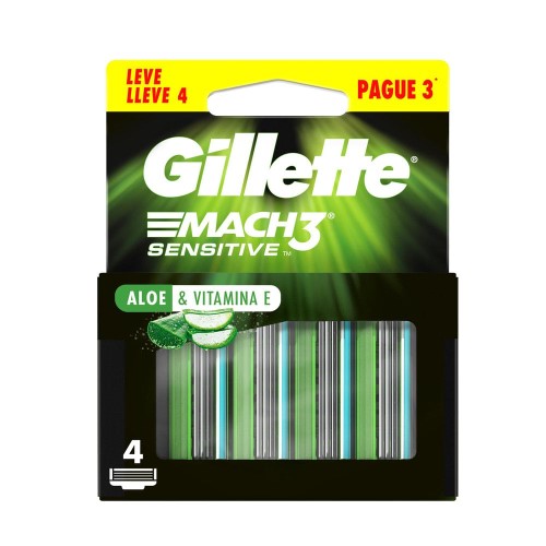 Leve 4 Pague 3 Unidades Carga Gillette Mach3 Sensitive