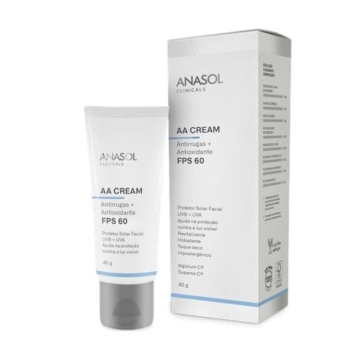 Protetor Solar Facial Anasol Clinicals AA Cream FPS 60 com 40g