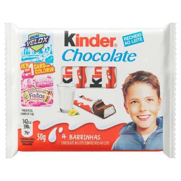 Kinder Chocolate ao Leite 4 Unidades 50g