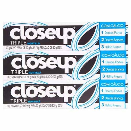 Creme Dental CLOSE UP 70GLV3 PG2 TRIPLE HORTE