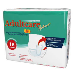 Refil Protetor Fralda Calça Adultcare Active+ 18 unidades