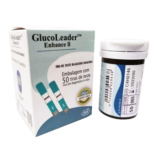 Tiras para Teste de Glicemia Iquego Glucoleader Enhance II 50 Unidades