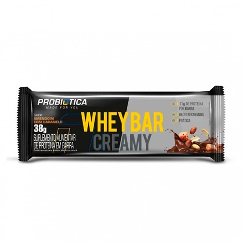 Barra de Proteína Whey Bar Creamy Probiótica Amendoim 38g