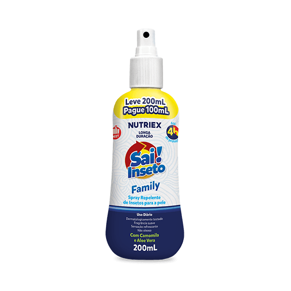 Repelente Sai Inseto Family spray, leve 200mL pague 100mL