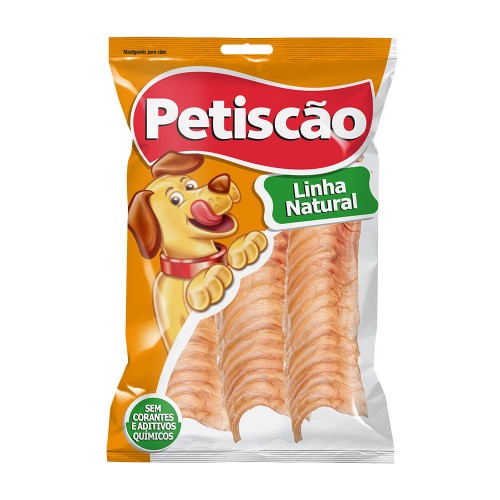 Petisco para Cães Petiscão Traqueia Bovina 3 Unidades