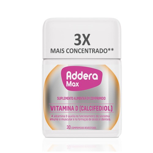 Suplemento Alimentar Addera Max Vitamina D 30 Comprimidos