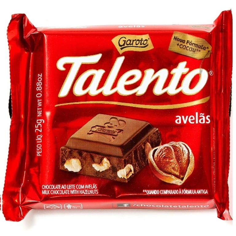 Chocolate Talento Leite Avelã 90G - Talento