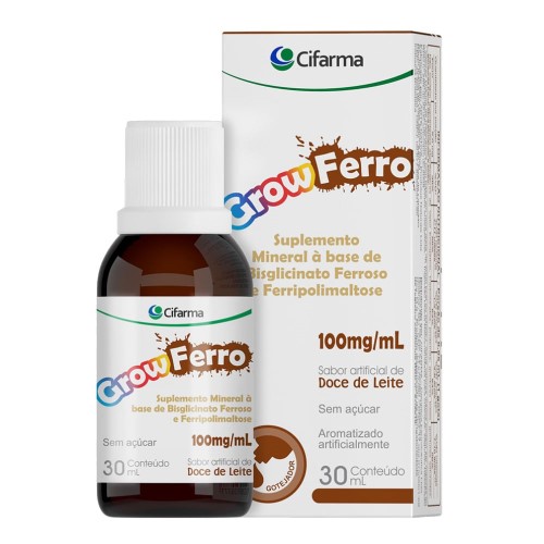 Grow Ferro 1000mg Cifarma Sabor Doce de Leite 30ml