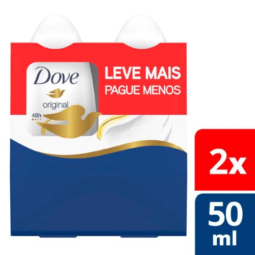 Antitranspirante Roll-On Dove Original 50ml Com 2 unidades