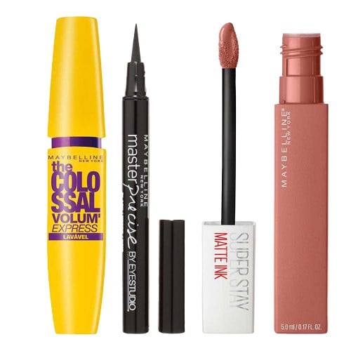 Maybelline Colossal Master Precise Matte Ink Kit – Máscara de Cílios + Delineador + Batom