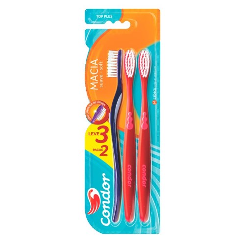 Escova Dental Condor Top Plus Leve 3 Pague 2