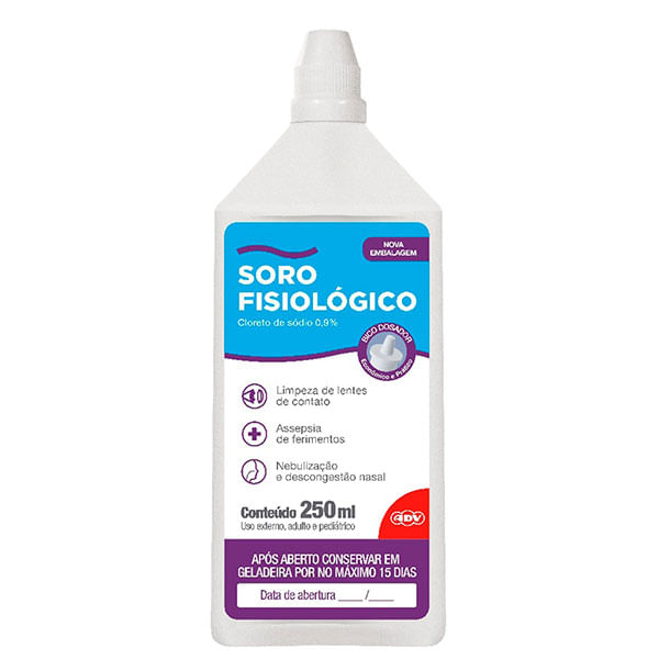 Soro Fisiológico Sol.cl.sodio 0,9% Adv250ml