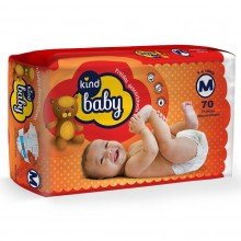 Fralda Kind Baby M, pacote com 70 unidades